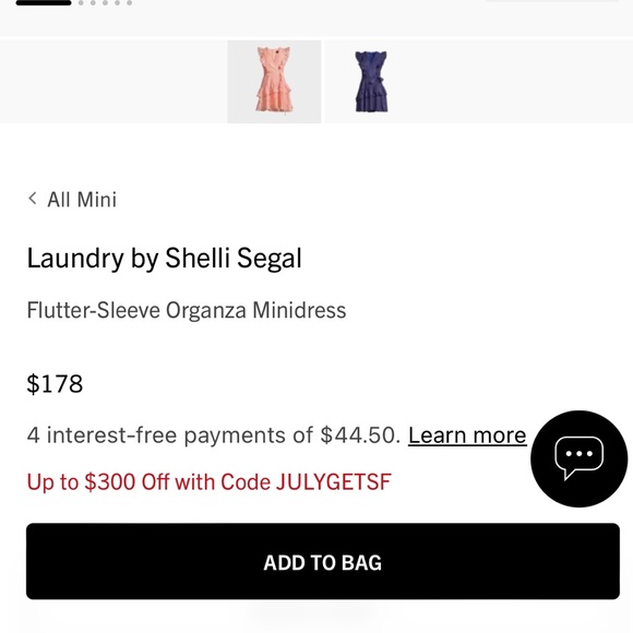 Laundry By Shelli Segal - Pink flutter-sleeve organza minidress - Picture 4 of 4